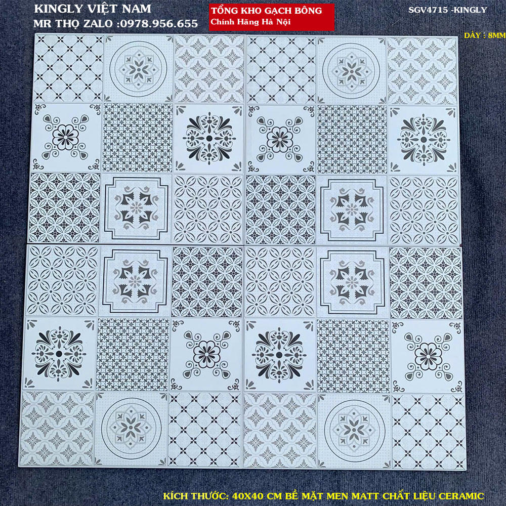 Gạch bông lát nền giá rẻ 40x40 SGV4715 Loại 1